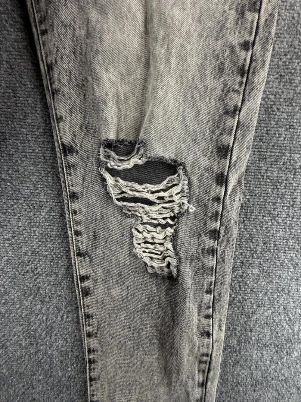 NWD Kancan Jeans Women Gray High Rise Elastic Waist Ripped Stretch ACTL 27X28